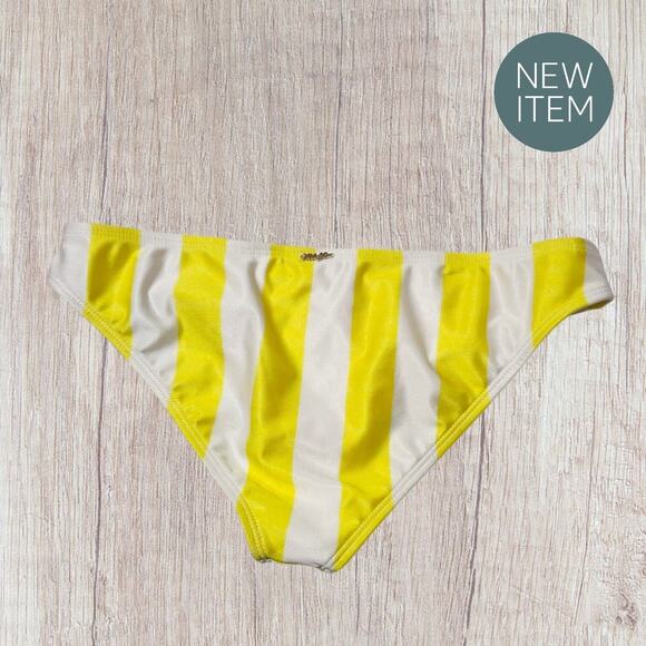 NEW WILDFOX Yellow Stripe Hipster Bikini‎ Bottom Women's Size Small - Picture 4 of 9
